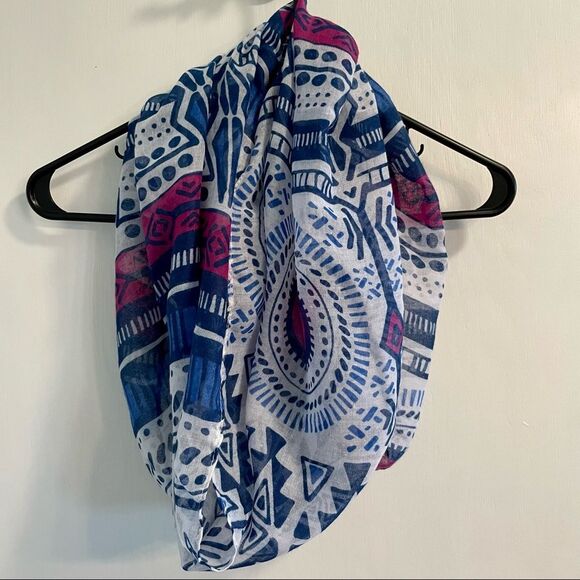 Boho Infinity Scarf | Tribal  | Aztec Print | Lightweight - Picture 1 of 3